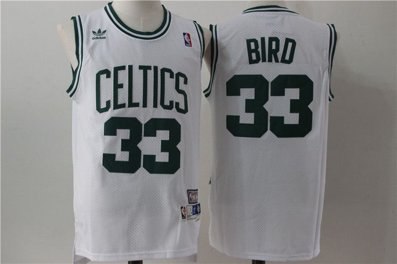 Men Boston Celtics #33 Bird white Throwback Adidas NBA Jersey->boston celtics->NBA Jersey